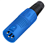 Разъём 3PIN XLR папа, пластик, синий