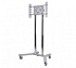Стойка-тележка для одного до 65" ЖК-монитора, цвет - серебряное основание/хромированные штанги
