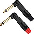 Разъём угловой, кабельный, позолоченный, джек 6.35мм несимметричный, папа (корпус цинковый сплав, чёрный). Отгружается парами - красный + чёрный хвостовик, цена указана за штуку.